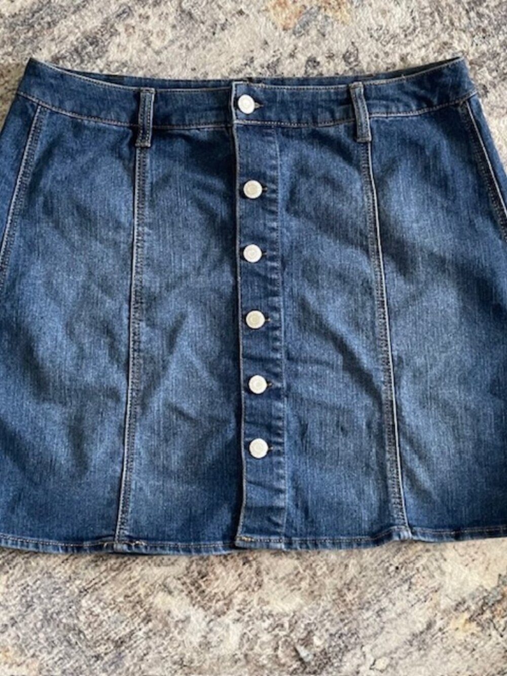 Vintage Mossimo Supply Co. Women's 14 Blue Button-Front Mini Skirt Y2K T12